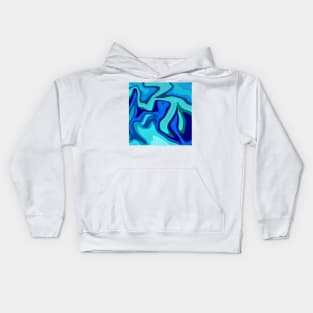 Acrylic pour cyan Kids Hoodie